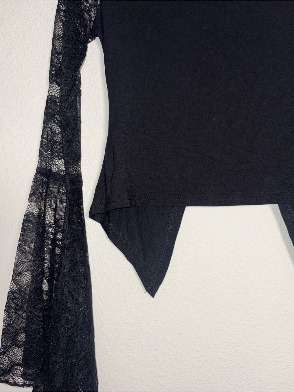 Dolls Kill Black Lace Bell Sleeve Corset Top - Picture 5 of 5